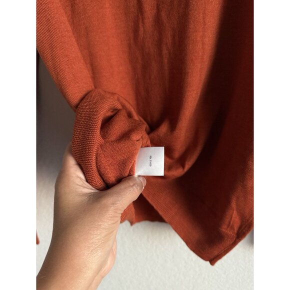 Jos A Bank Mens Merino Wool Tailored Fit 1/4 Zip Sweater Burnt Orange Size L NEW - Picture 11 of 12